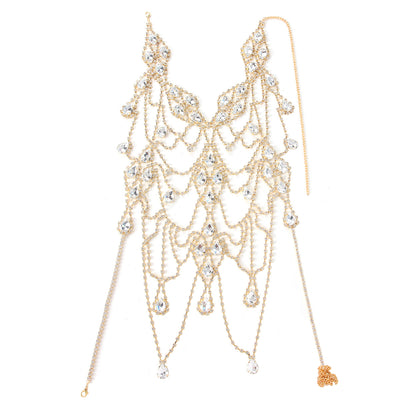 Cadena de Cuerpo Multicapa con Cristales - Accesorio Elegante para Pecho - Image 4