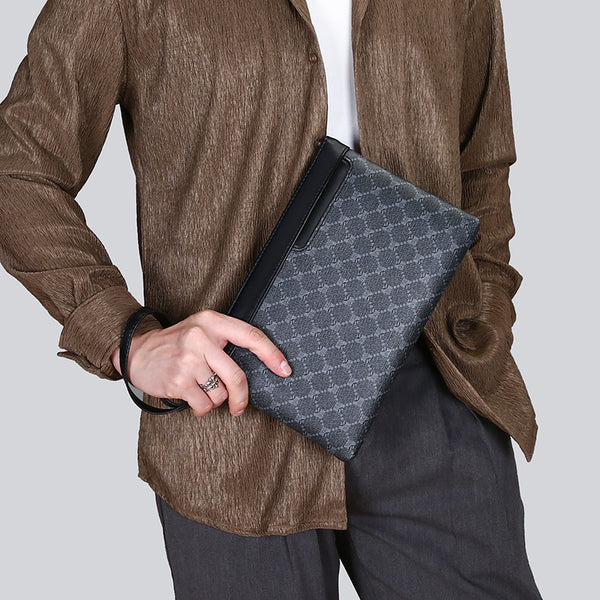 Bolso de Cuero Retro Negro para Hombre - Estilo Vintage