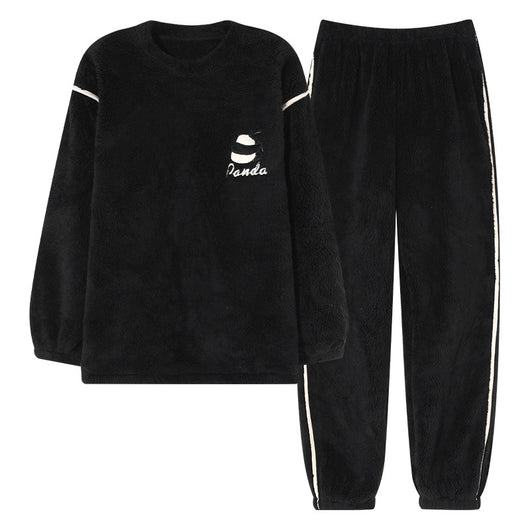 Pijama Térmico de Terciopelo Coral para Hombre - Cuello Redondo Franela Invierno - Image 12