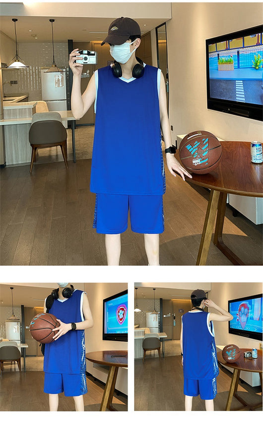 Conjunto Deportivo Hombre Camiseta Chaleco Ice Silk Secado Rápido - Image 15