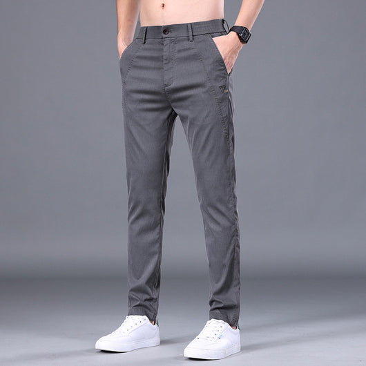 Pantalones Rectos Slim Fit en Tencel para Hombre - Image 4