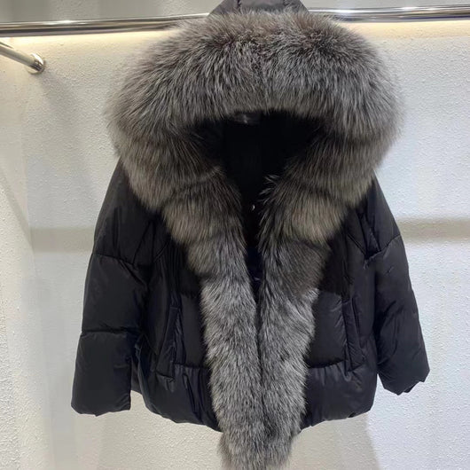 Chaqueta de Plumón con Cuello de Piel de Zorro para Mujer - Image 3