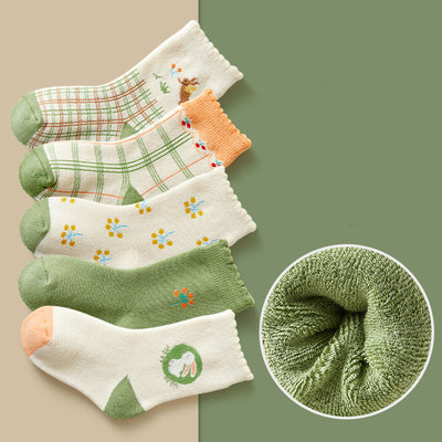 Calcetines Térmicos Infantiles Estampados - Tubo Grueso para Invierno