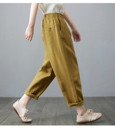 Pantalones Harem de Lino y Algodón - Sueltos y Cómodos para Verano - Image 12