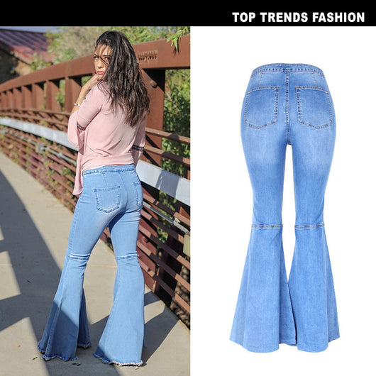 Pantalones Denim Acampanados de Pierna Ancha - Image 5