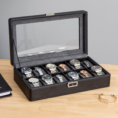 Caja de Almacenamiento para Relojes de Lujo con Patrón de Lichi - 3, 6 o 12 Compartimentos - Image 12