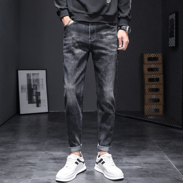 Pantalones Slim Stretch Negro Tendencia Coreana Multiuso Hombre