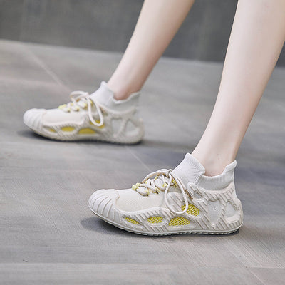 Tenis Deportivos Mujer Fly Knit con Suela Gruesa - Image 11