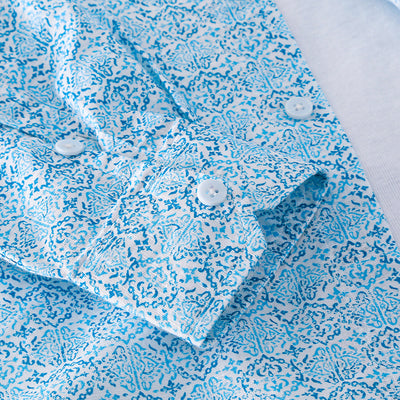 Camisa Casual de Algodón y Lino con Estampado y Cuello Solapa para Hombre - Image 12