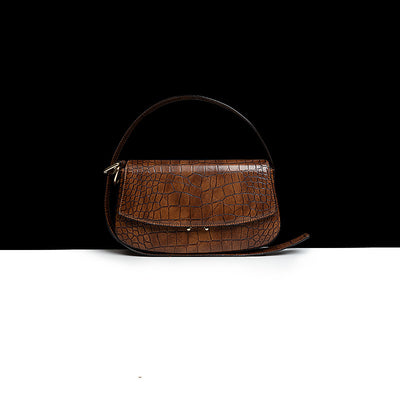 Bolso Baguette de Cuero Genuino con Patrón - Bandolera Elegante para Mujer - Image 5