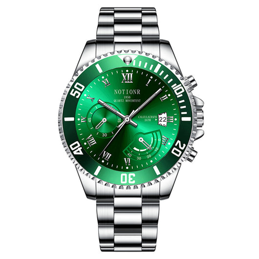 Reloj Deportivo Sumergible Verde Acero Inoxidable Calendario Luminoso Cuarzo - Image 11