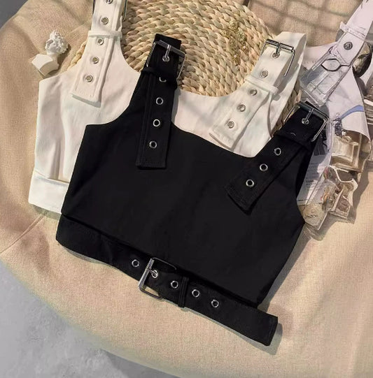Overol Cropped Negro para Niña - Top Deportivo Jazz