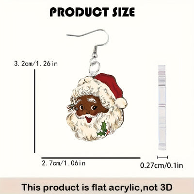 Aretes Colgantes de Papá Noel en Acrílico - Diseño Navideño Adorable - Image 13