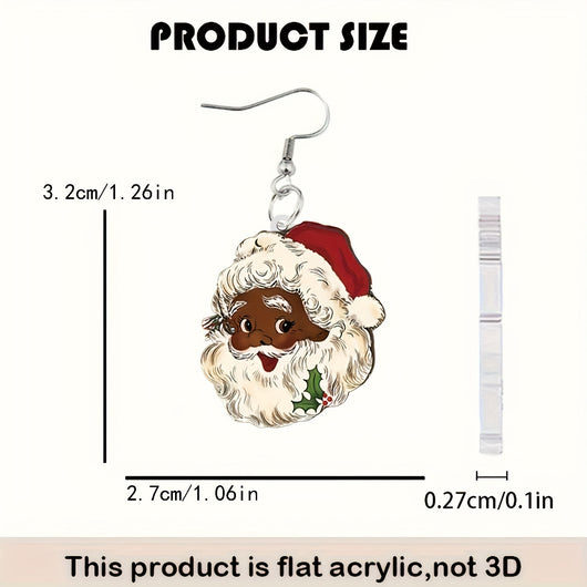 Aretes Colgantes de Papá Noel en Acrílico - Diseño Navideño Adorable - Image 13