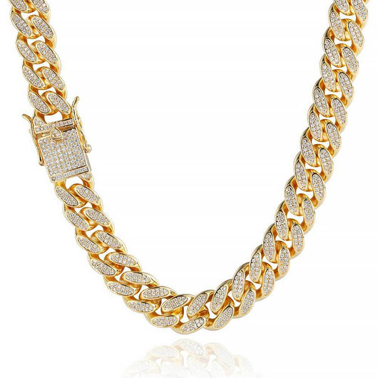 Cadena Cubana Hip Hop de Doble Fila con Diamantes Completos 12mm para Hombre - Image 20