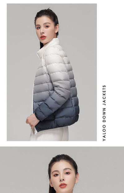 Chaqueta Acolchada Mujer Degradado Cuello Alto Elegante - Image 16