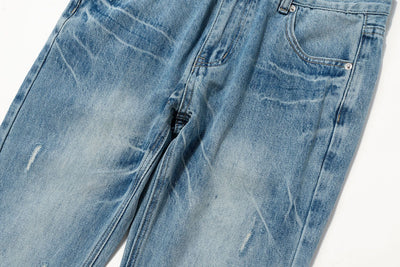 Pantalones Bootleg Paris Style con Patrón Rayo Efecto Lavado y Corte Desgarrado - Image 17