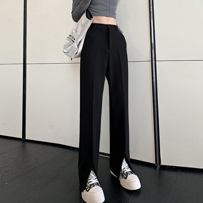 Pantalón de Talle Alto con Abertura Frontal para Mujer - Corte Suelto y Elegante - Image 2