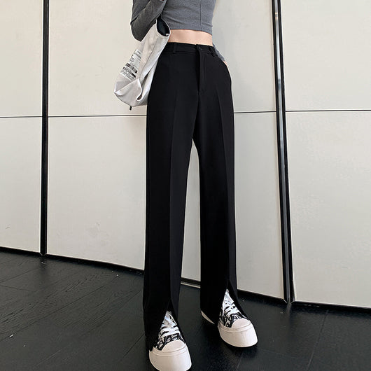 Pantalón de Talle Alto con Abertura Frontal para Mujer - Corte Suelto y Elegante - Image 2