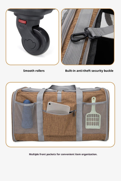 Bolsa de Transporte Plegable para Mascotas con Ruedas y Correa - Image 23