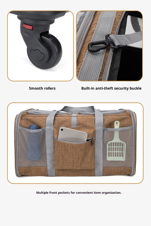 Bolsa de Transporte Plegable para Mascotas con Ruedas y Correa - Image 23