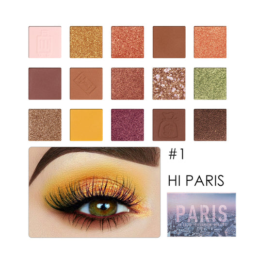 Paleta de Sombras 15 Colores con Brillos Lentejuelas Perlados Resistente al Agua - Image 6