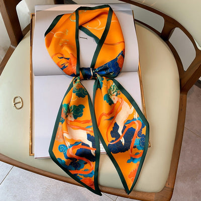 Pañuelo de Seda Estampado Vintage para Mujer - Image 12