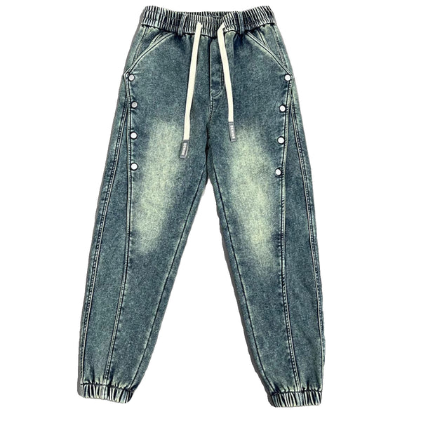 Pantalones Vaqueros Hombre Vintage Lavado con Detalles de Botones y Corte Entallado - Image 5