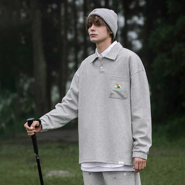 Camisa de Montaña con Bordado de Pico Nevado para Hombre