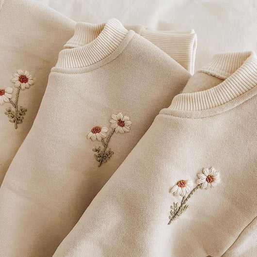 Conjunto de Sudadera Polar con Bordado de Crisantemo para Niños - Image 13