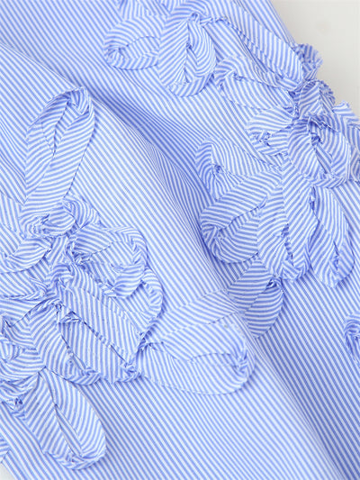 Camisa de Manga Larga Popelina Floral con Rayas Texturizadas - Image 13