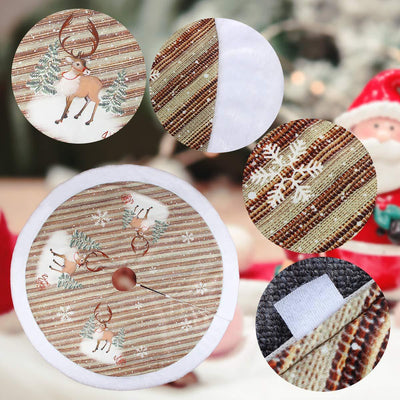 Falda Protectora para Base de Árbol Navideño 98cm - Diseño Papá Noel Franela - Image 8