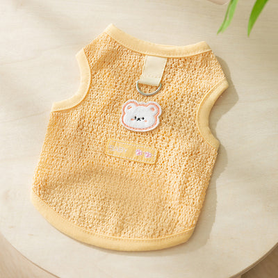 Ropa Transpirable para Mascotas con Diseño Calado y Parche de Osito - Image 7