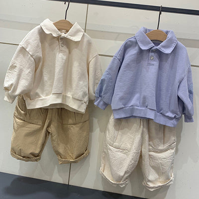 Suéter Infantil Casual con Solapa y Botones - Image 7