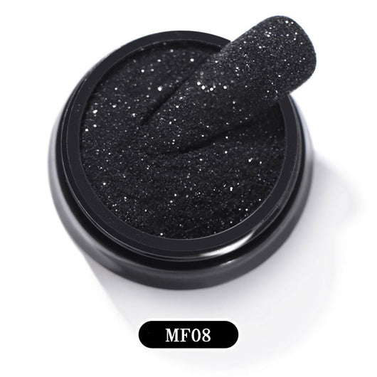 Polvo de Uñas Efecto Gasa Starlight Negro - Acabado Azucarado Premium - Image 9