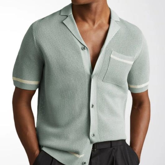 Playera de Punto Calada para Hombre - Estilo Casual Verano
