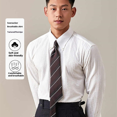 Camisa Casual de Manga Larga Point para Hombre - Tela Ligera Verano - Image 3
