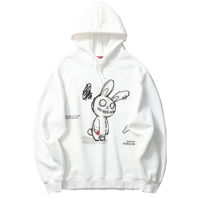 Sudadera con Capucha Estampado Conejo Graffiti para Mujer - Talla Plus - Image 2