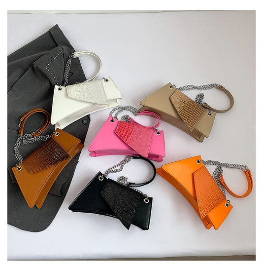Cartera Cuadrada de Cuero Brillante con Patrón de Piedra para Mujer - Image 22