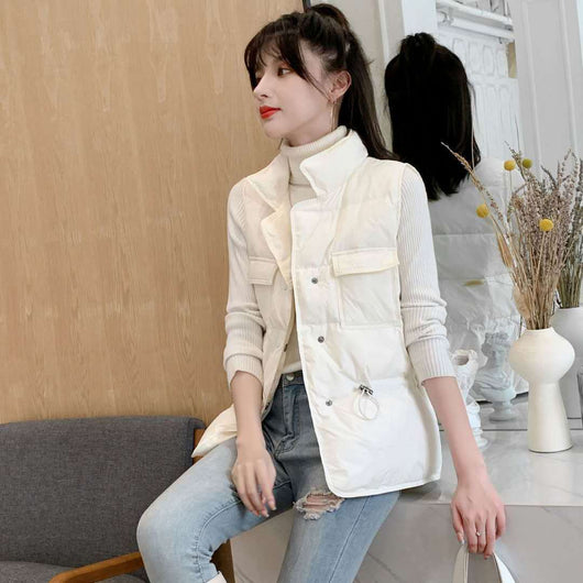 Chaleco de Algodón con Cuello Alzado para Mujer - Image 12