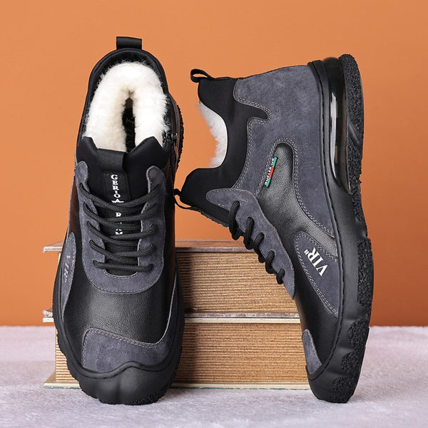 Botas de Senderismo Acolchadas Térmicas para Hombre - Caña Alta Forrada en Polar