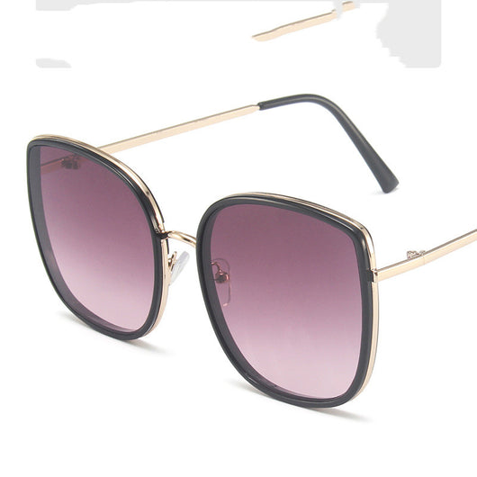 Gafas de Sol Circulares Metal Negro Estilo Trendy