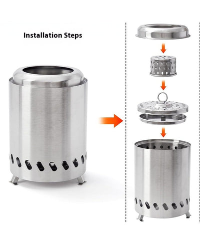 Estufa Portátil de Leña en Acero Inoxidable para Exterior - Image 11
