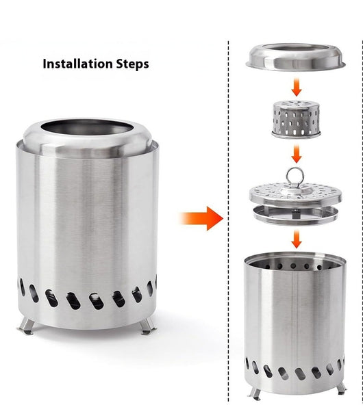 Estufa Portátil de Leña en Acero Inoxidable para Exterior - Image 11