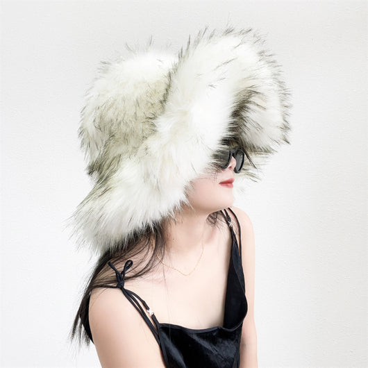 Gorro Punk de Piel de Mapache Grueso - Abrigo Ecológico para Otoño e Invierno - Image 37