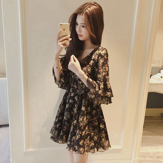 Vestido de Verano Floral en Chiffon para Mujer - Talla Pequeña - Image 11