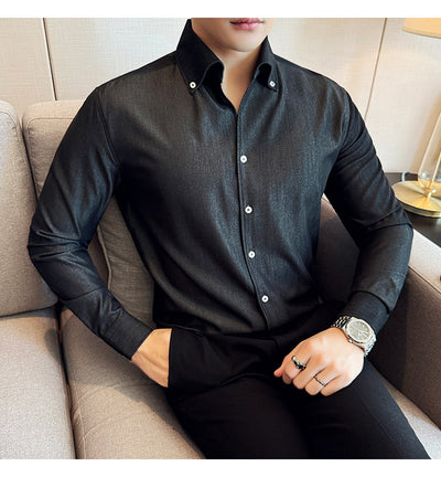 Camisa Denim de Manga Larga para Hombre - Image 24