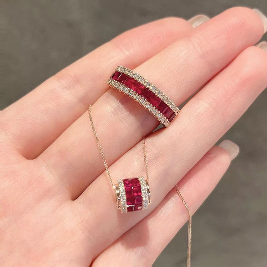 Cadena de Clavícula Roja Personalidad para Mujer
