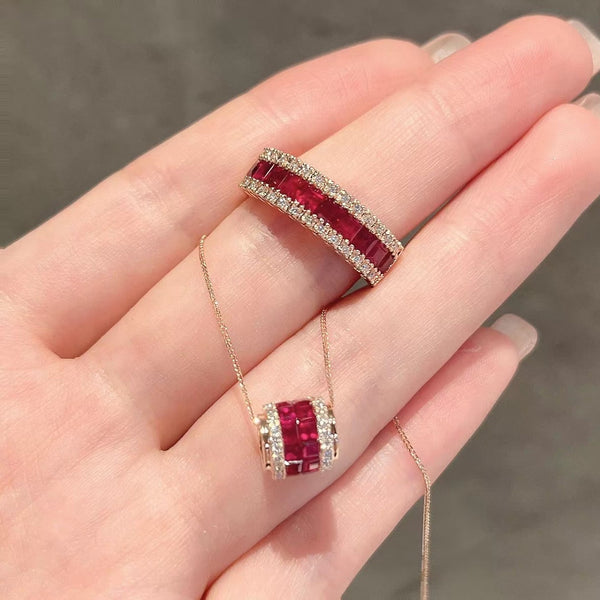Cadena de Clavícula Roja Personalidad para Mujer
