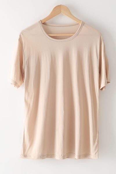 Camiseta de Seda Mulberry Suelta para Hombre - Cuello Redondo - Image 2